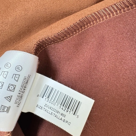 BCBGeneration Mixed Media Sheath Fall Dress Cinnamon Size S Faux Suede Slits NWT - Picture 10 of 10